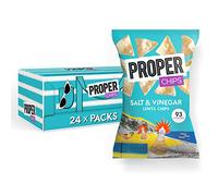 Proper PROPERCHIPS Lentil Crisps Vegan Gluten Free Snack Packs 24 x 20g, Salt and Vinegar, 480 gram