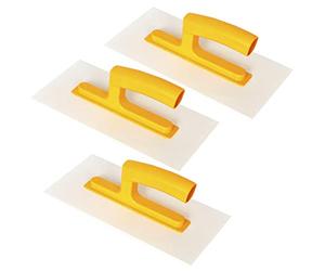 Proper Tools Finishing Plastic Trowel - 3 PCS of 140x280mm -Thickness 3mm - for Smoothing Texturing Rendering Plastering - Plastic Handle - DIY - TLTY-S075