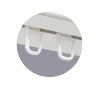 Proper Tools PVC Curtain Pole Rail Track Hooks - 10 PCS White - Accessories for Curtain Rail Track