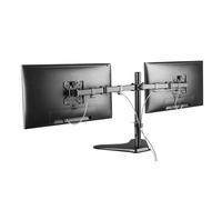 ProperAV Desk Monitor Stand 17" - 32" Dual Swing Arm Freestanding Base VESA Max 100x100