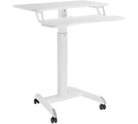 ProperAV Height Adjustable Mobile Desk Rectangular 800 (W) x 400 (D) x 1,200 (H) mm Melamine, Particle Board, Plastic, Steel,