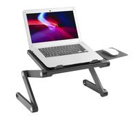 ProperAV Laptop Stand for Bed / Sofa / Desk with Adjustable Legs & Mouse Pad - Black
