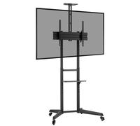 PROPER Portable Trolley TV Stand with Bracket - Black, Black