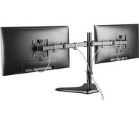 ProperAV Desk Monitor Stand 17" - 32" Dual Swing Arm Freestanding Base VESA Max 100x100