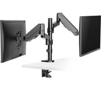 ProperAV 17" - 32" Gas Spring Dual Swing Arm Extra Height Desk Clamp PC Monitor Mount (VESA Max. 100x100)