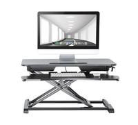 ProperAV Two-Tier Stand-Up Desk Workstation - Black