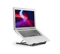 Properav Steel Portable Ergonomic Laptop Stand for Windows & Mac devices such as Dell, Toshiba, HP, Samsung, MacBook, Lenovo with Secure Fit Pads - Black