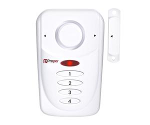 ProperAV Window Alarm with Keypad and Loud 110dB Siren, Battery Operated