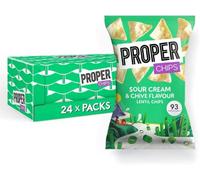 Properchips Lentil Crisps, Vegan, Gluten Free Crisps, Tasty Healthy Snacks (24 Bags x 20g, Sour Cream & Chive)