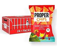 Properchips Lentil Crisps, Vegan, Gluten Free Crisps, Tasty Healthy Snacks (24 Bags x 20g, Sriracha Chilli)