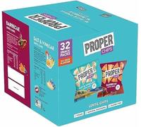 PROPERCHIPS - Multipack Box, Barbecue and Salt & Vinegar Lentil Chips, Vegan, Gluten Free Snacks, 14g, 32 Packs, (16 bags of each flavour) (1 Box) By Shop 4 Less