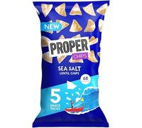 Properchips Sea Salt Lentil Chips, Vegan, Gluten Free Snacks (6 x 5 Multipack - Total 30 Bags x 14g)