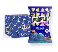 PROPERCHIPS - Sea Salt Lentil Chips, Vegan, Gluten Free Snacks, Sharing Bags 85g (8 Packs)