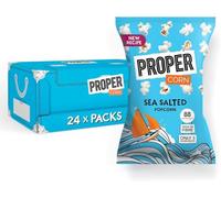 Propercorn Natural Gluten-Free Popcorn, Delicious Low Calorie Snack (24 Bags x 20g, Lightly Sea Salted)