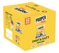 PROPERCORN Sweet & Salty Popcorn - Natural Sea Salt & Demerara Sugar Seasoning, Gluten-Free & Vegan, 32 x 14g, Code: Sweet & Salty Popcorn