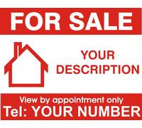PROPERTY HOUSE FOR SALE SIGN BOARD PERSONALISED X 1 ***THIS BOARD IS PRINTED ON ONE SIDE ONLY***
