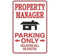 Property Manager Parking Only Novelty Sign S372 Retro Metal Tin Sign 8X12 Inches