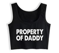 Property of Daddy Crop Top Owned by Daddy Dirty Adult Sex Humor Fun Gift Crop Top Black
