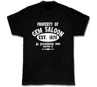 Property of Gem Saloon Deadwood Al Swearengen Men T-Shirt Print Hip Hop Tee Black Unisex Tee M