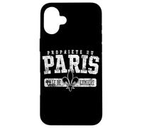 Property of Paris City of Light in French Distressed Case for iPhone 16 Plus