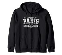 Property of Paris City of Light in French Distressed Zip Hoodie