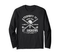 Property of St. Andrews Scotland Golf 1552 Aged White Print Long Sleeve T-Shirt