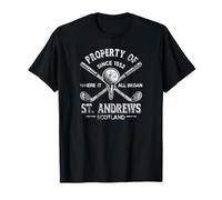 Property of St. Andrews Scotland Golf 1552 Aged White Print T-Shirt