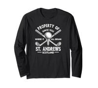 Property of St. Andrews Scotland Golf Since 1552 White Print Long Sleeve T-Shirt