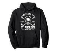 Property of St. Andrews Scotland Golf Since 1552 White Print Pullover Hoodie
