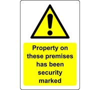 Property on these premises had been security marked Safety sign - Self adhesive sticker (200mm x 150mm)