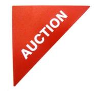 Property Sales Labels, Text: Auction, Red, Large Triangle, Estate & Letting Agent Self-Adhesive Stickers