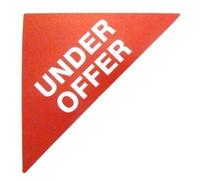Property Sales Labels, Text: Under Offer, Red, Large Triangle, Estate & Letting Agent Self-Adhesive Stickers