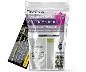Property Shield - Ultimate Property Marking Kit with Long Lasting Ultraviolet Invisible Ink Pen and Visible Stickers Kit to Give You Peace of Mind with All Your Valuables and UV LED Torch