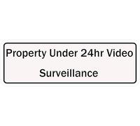 Property Under 24Hr Video Surveillance Sign 10 * 3 Inch Acrylic Plastic Sign With Symbols, Self-Adhesive, For Restaurant, Salons, Hotel, Motel, Rest Stops, Public Restrooms
