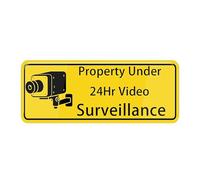 Property Under 24Hr Video Surveillance Sign, Main Official Self Adhesive Sign For Door Or Wall Quick And Easy Installation Premium Metal Tin Design For Your Home Office/Business 4×16 Inch