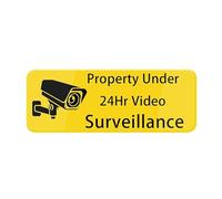 Property Under 24Hr Video Surveillance Sign, Main Official Self Adhesive Sign For Door Or Wall Quick And Easy Installation Premium Metal Tin Design For Your Home Office/Business 4×16 Inch