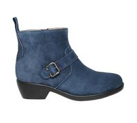 Propet Womens Memphis Round Toe Zippered Casual Boots Ankle Low Heel 1-2" - Brown, Navy, 9.5 X-Wide
