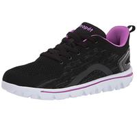 Propét Women's TravelActiv Axial Sneaker, Black/Purple, 7.5 UK