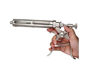 PROPFE Cattle Syringe Gun Injector, 30/50cc Accurate Automatic Dosing, Stainless Steel, Non-Sterile, 1pc