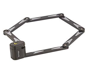 Prophete 224 Faltschloss 90 cm - Art Zertifiziert & gehärteter Stahl - INKL. Halter, 2 Laser-Cut, Staubschutzkappe - Kratzschutz, Beleuchteter Schlüssel - Schwarz/Grau Folding Lock, Black, one Size