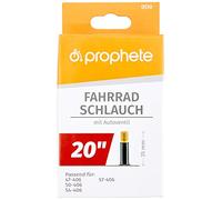 Prophete Bicycle Inner Tube 20 x 1.75-20 x 2.125 (47/57-406), Black, L, standard size