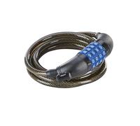 Prophete Bicycle Lock Combination Spiral Cable Lock with Holder for Frame Mounting, Dimensions: 1500 mm, Diameter 8 mm, Black