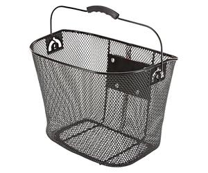 Prophete City Bicycle Basket Mesh Honeycomb Grid with E-Bike Holder for Handlebar Attachment Black