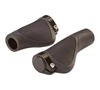 Prophete Pair of Black 132mm Length Ergonomic Aluminium Screw Mount Handle Grips Fits Handlebars with Twist Grip Shifter - Comfortable Bike Grips