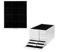 Prophila coin box gray 12 angular compartments for coins up to 66 mm, black insert