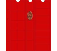 Prophila Collection 10 numismatic coin sheets, each with 22 compartments, e.g., for pressed pennies, with 10 red cardboard interleaves