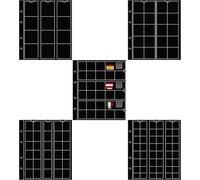 Prophila Collection 5 numismatic coin sheets TOPMIX - sample pack with 1 of each of the most common sheets, with 5 black cardboard interleaves