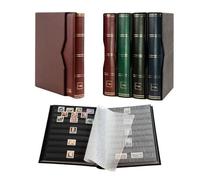 Prophila Collection 64 Black Pages Padded Stamp Album with Cassette Red Cover