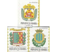 Prophila Collection Andorra - french Post 520,533,547 (complete.issue.) unmounted mint/never hinged ** MNH 1998/2000 Crest (Stamps for collectors) Flags/Coats of Arms/Maps