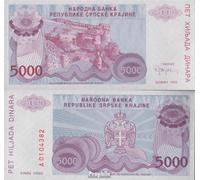 Prophila Collection Banknote Croatia Pick-number: R20a uncirculated 1993 5.000 Dinara (money for collectors - no means of payment)